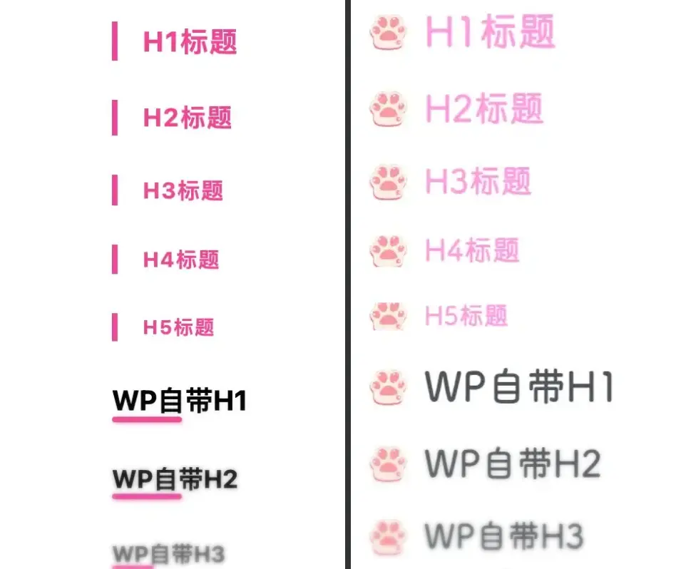 子比主题H1-H6标题美化为自定义图像效果-零染收集blog